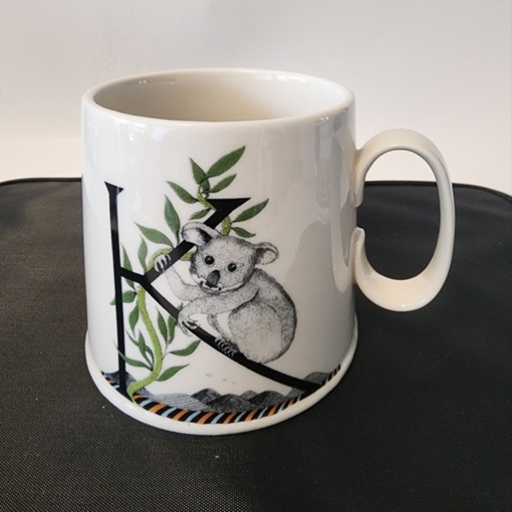 Anthropologie Balducci Monogram Alphabet Letter K Love Koala Coffee Mug